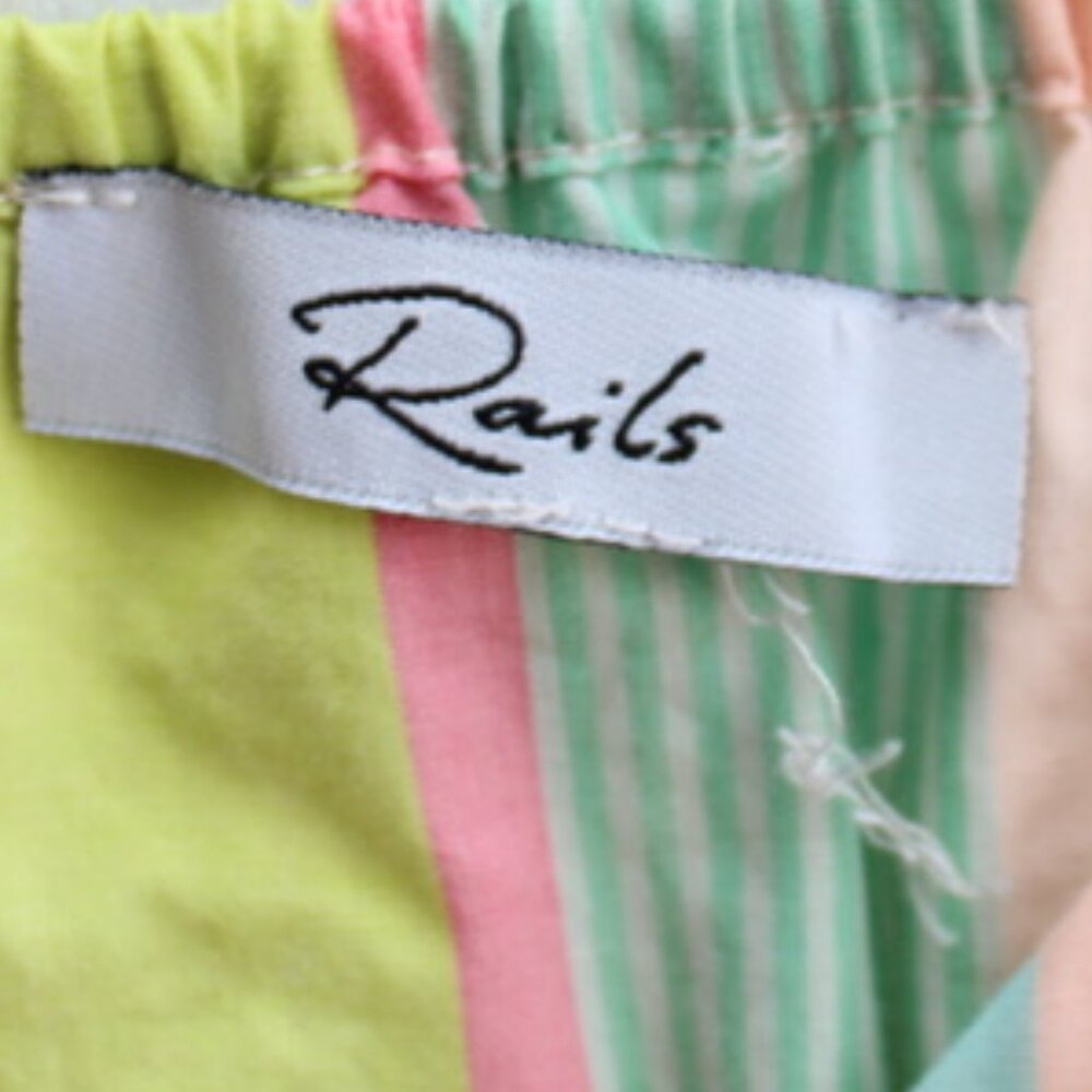 Rails Carmen Guava Stripe Multicolor Smocked Spaghetti Strap Dress Size Small - Picture 6 of 9